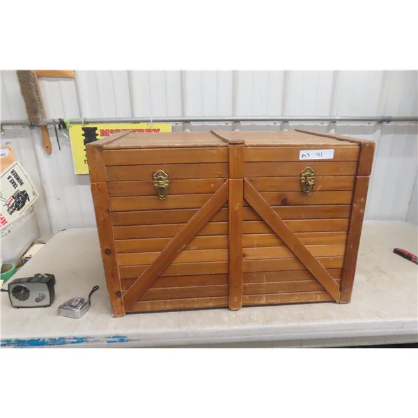 Wood Chest with Hinged Top 19" x 19" x 28"
