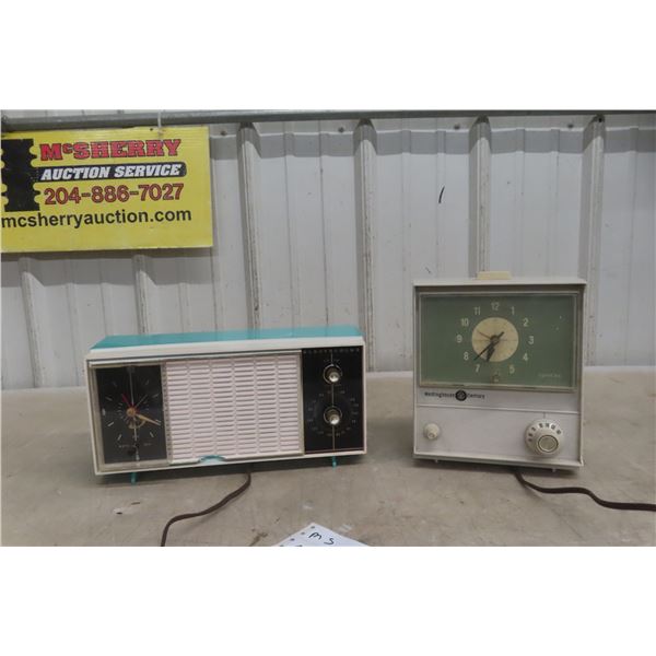 2 Vintage Clock Radios: 1 Westinghouse, 1 Electrohome