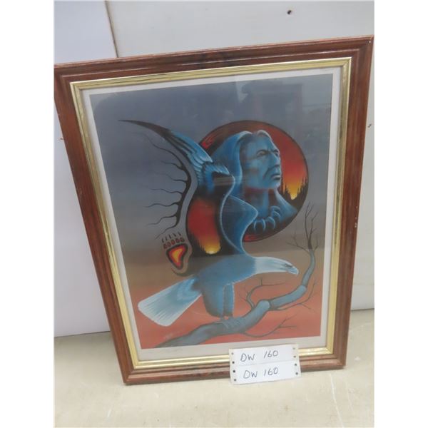 Framed Indigenous Print, 18" x 14"