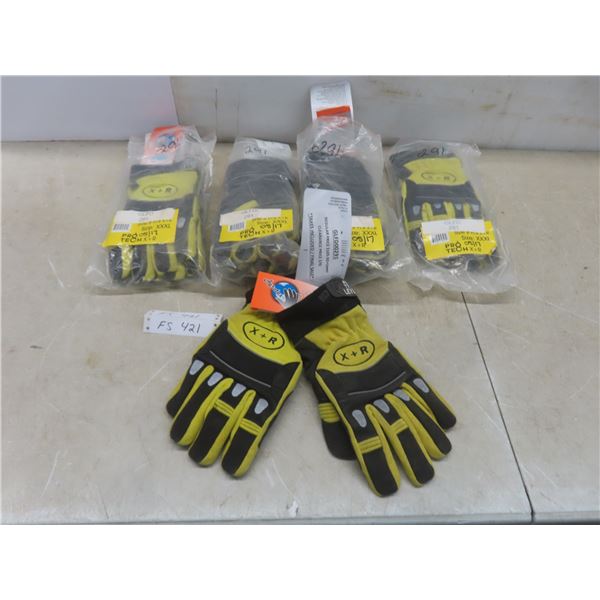 5 Pairs New 8X+R SFI Extrication Level 5 Gloves, Yellow, Size 3XL