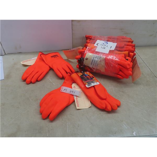 New 14 Pairs Foam-Tastic Waterproof Durable NC Gloves, Extra Warm Lining, Size OS