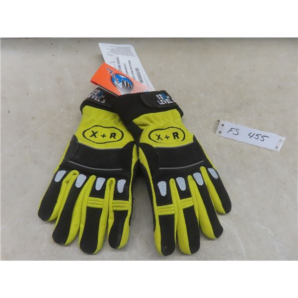 1 Pair 8X+R SFI Extrication Level 5 Gloves, Yellow, Size Med