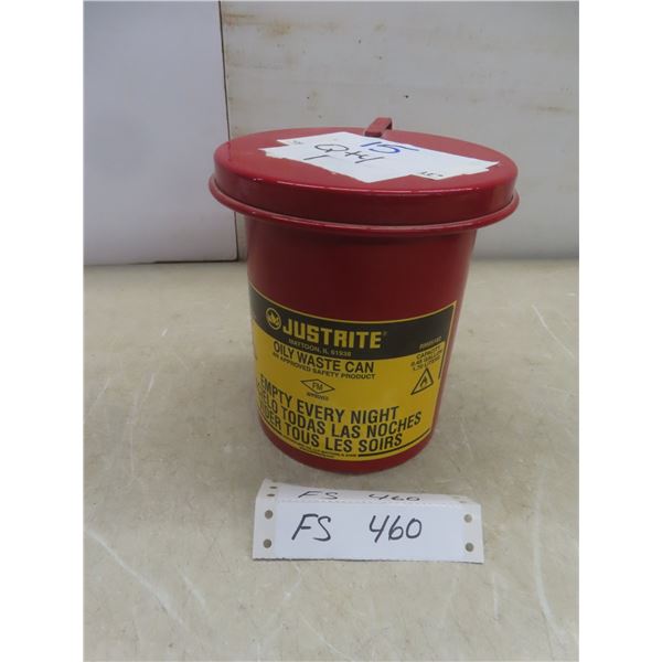 Can Safety Oily Waste Mini Bench Top, 0.45 Gallon, Red