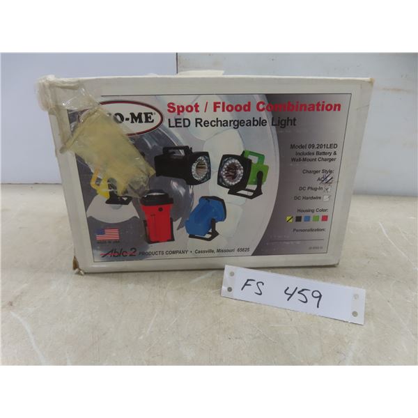 Flashlight Rechargeable LED Spot and Flood, Yellow, with AC Charger
