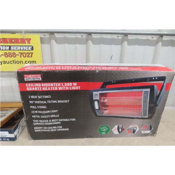 New Thermo Sphere 1500W Ceiling Mount Heater and Light