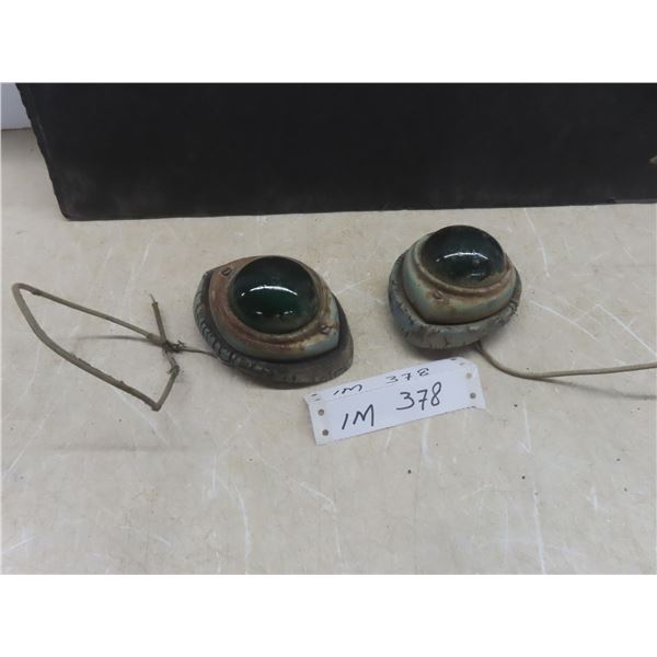 2 Vintage Green Clearance Lights
