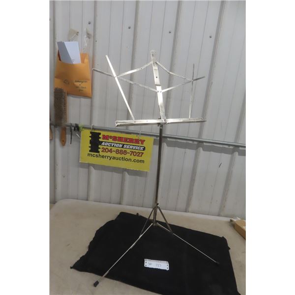 Two-Section Folding Music Stand, Nickel Finish