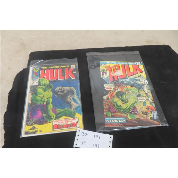 2 Incredible Hulk Comic Books by Marvel Group: #180 (1974, Nice Shape Except Sticker Mark on Cover)