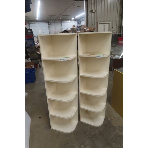 2 Corner Shelving Units, 12" x 16" x 61"