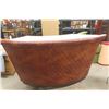 Image 1 : Vintage Upholstered and Arborite Bar with Shelves &  2 Swivel Bar Stools