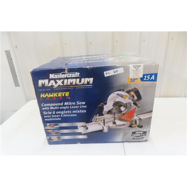 New Mastercraft Compound Multi-Angle Hawkeye Laser Line Mitre Saw, 10", 15 Amp