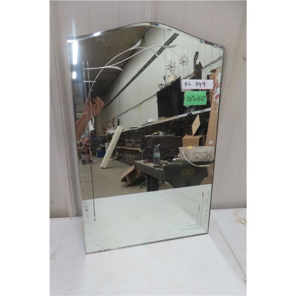 Vintage Etched Wall Mirror, 24" x 15.5"