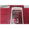 Image 3 : Two New 2-Packs of Oak-Patterned Corner Shelves and New Collapsible Portable Red File Cart on Wheel