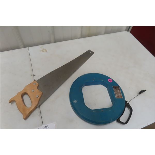 Ideal Electricians' Fish Tape and Disston Hand Saw