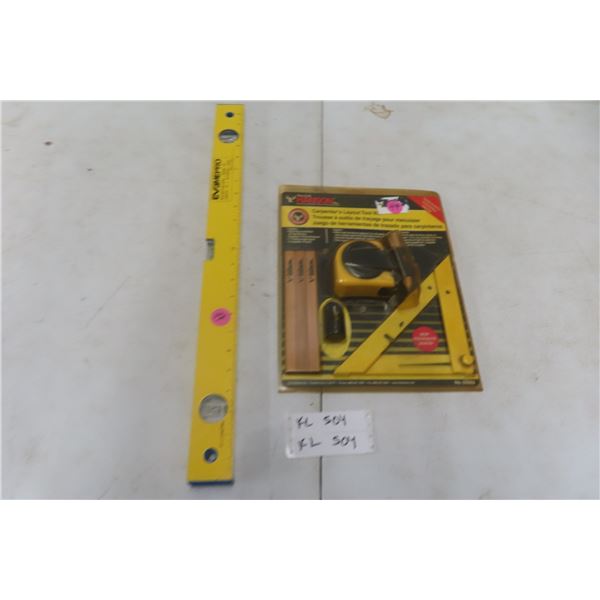 24" Box Level and Carpenter's Layout Tool Set