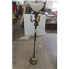 Image 1 : Floor Torch Lamp w/ Milk Glass Shade