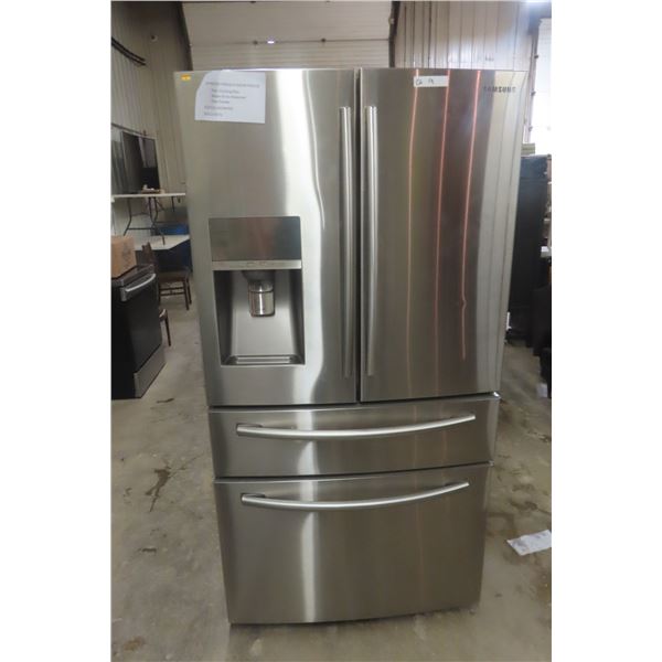 Samsung French Door Fridge, Twin Cooling, Water and Ice Dispenser, Flex Drawer, Some Dents, "