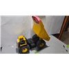 Image 2 : Tonka Hasbro Mighty Big Yellow Dump Truck, 19" Red Handle