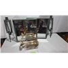 Image 1 : 2 x 16" Decorative Wall Mirrors, 2 Candle Holders, and Ceiling Light Fixture