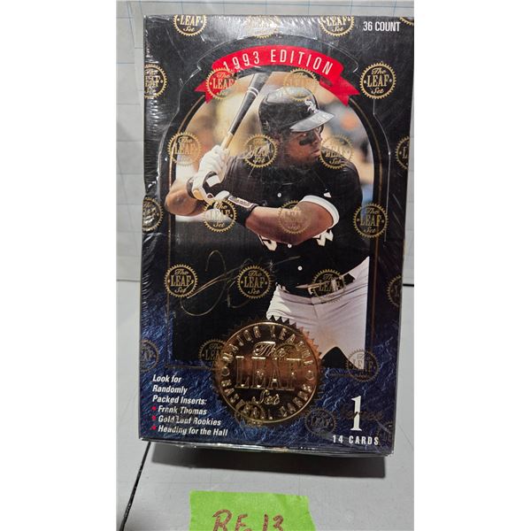 1 Sealed Box 1993 Leaf MLB Baseball, 36 Packs, 14 Cards Per Pack