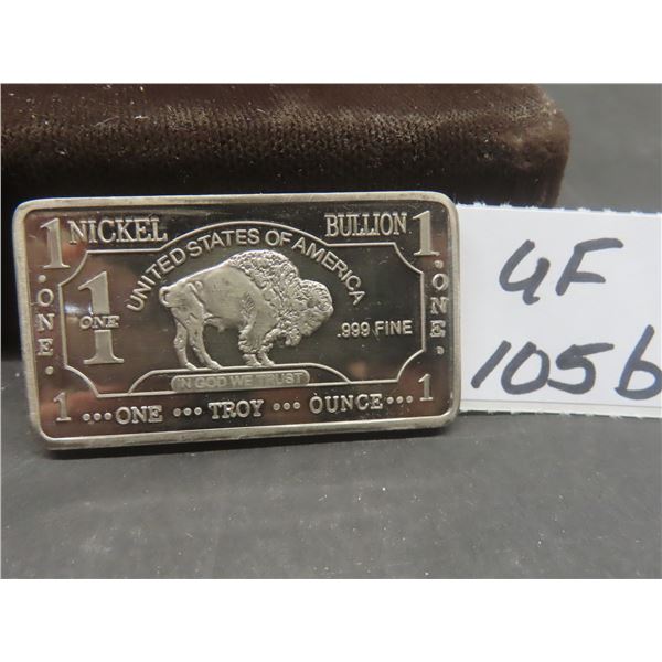1 Troy Ounce Nickel Bar Issued by USA CMC Mint