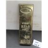 Image 1 : Vintage Souvenir Gold Bar Paperweight, 7" x 2.25", Just Over One Pound