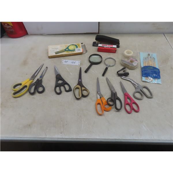 Magnifying Glasses, Scissors, Stapler, Staples, and More