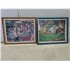 Image 1 : 2 Framed Pictures: Dogs Playing Pool, 17" x 21"