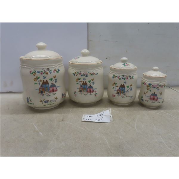 Stoneware 4-Piece Ceramic Canister Set