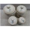Image 2 : Stoneware 4-Piece Ceramic Canister Set