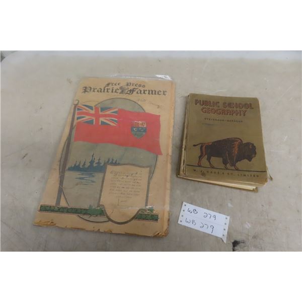 1927 Free Press 1867-1927 Diamond Jubilee Issue and 1946 School Geography Book (Bison Cover)