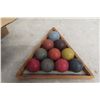 Image 2 : Antique Billiard Clay Balls, Rack, Table Hook, Rest End, and Cue Stick Ends