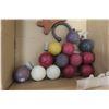 Image 3 : Antique Billiard Clay Balls, Rack, Table Hook, Rest End, and Cue Stick Ends