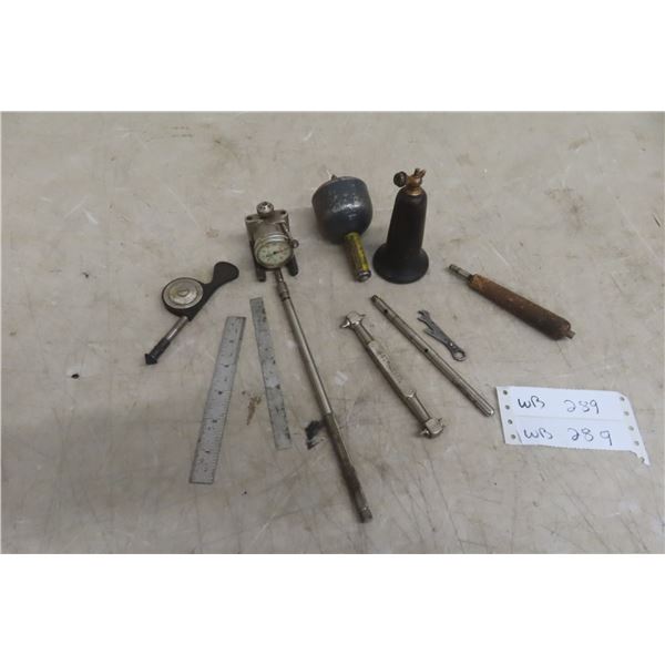 Antique Machinist Tools: Starrett (2), Miller Falls, Greenfield, Brown and Sharpe, General