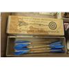 Image 2 : Antique General Store Products: Dart Box Set (4), Pocket Knife, Powder Box, Pen Nibs, Universal Ear
