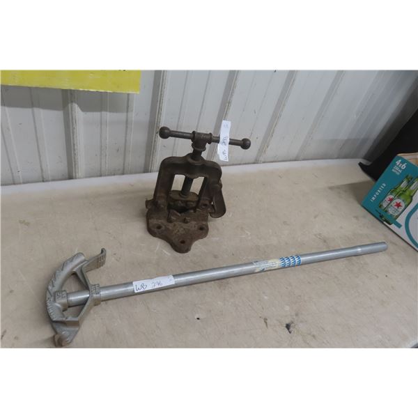 2 Pipe Benders: Vise Clamp-On and Hand Bender