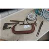 Image 1 : Vintage Tools and Hardware: Autobody Hammer, Blacksmith Gripping Tool, Large 10" Williams Clamp, Co