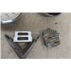 Image 2 : Vintage Car Emblem Lot: 5 Buick Tri-Shield Wheel Caps, 1955 Ford V8 Fender Emblem, 1977-80 Dodge Cu
