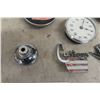 Image 3 : Vintage Car Emblem Lot: 5 Buick Tri-Shield Wheel Caps, 1955 Ford V8 Fender Emblem, 1977-80 Dodge Cu
