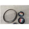 Image 6 : Vintage Car Emblem Lot: 5 Buick Tri-Shield Wheel Caps, 1955 Ford V8 Fender Emblem, 1977-80 Dodge Cu