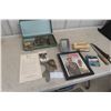 Image 1 : Vintage Fishing and Hunting Lot: Fillet Knife, Scraper, Fish Finder, Sharpening Stone, Eagle Lake O