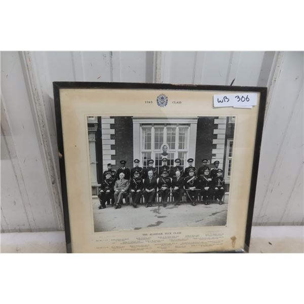 Original Framed and Matted Photograph of the Alasdair Tuck Class of 1963, Showing Many Military and