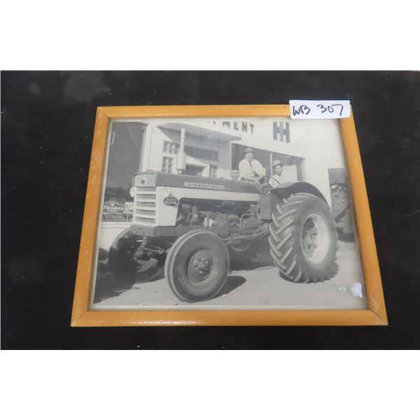 Original Framed 1958 Photograph of Niverville IHC Dealership with New 560 IHC Tractor, 11" x 9"
