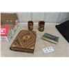 Image 1 : Vintage Book Safe, The Last Straw Framed Picture, and 2 Beer Glass Mugs