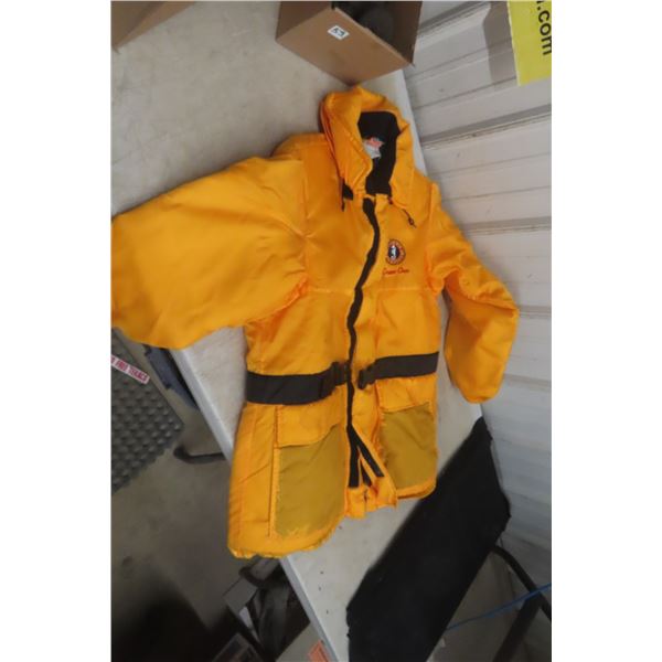 Men's Large Marine Water Floatation Survival Jacket Coat with Belt (Professionally Dry Cleaned)