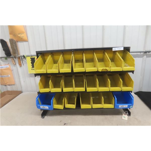 Old Garage Hardware Storage Shelf with Bins, 32" x 24" x 12"