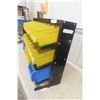 Image 6 : Old Garage Hardware Storage Shelf with Bins, 32" x 24" x 12"