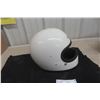 Image 4 : Vintage 1973 Griffin Motorcycle White Racing Helmet, Full Face, Men's Large (Bell Star?)