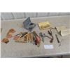 Image 1 : Vintage Leather Tools: Hand Punch, Alpha/Number Stamp Box Set, Cutters Box Set, Oiler, Leathercraft
