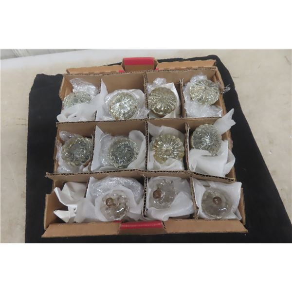 11 Vintage Glass Crystal Door and Cabinet Knobs, Victorian Era
